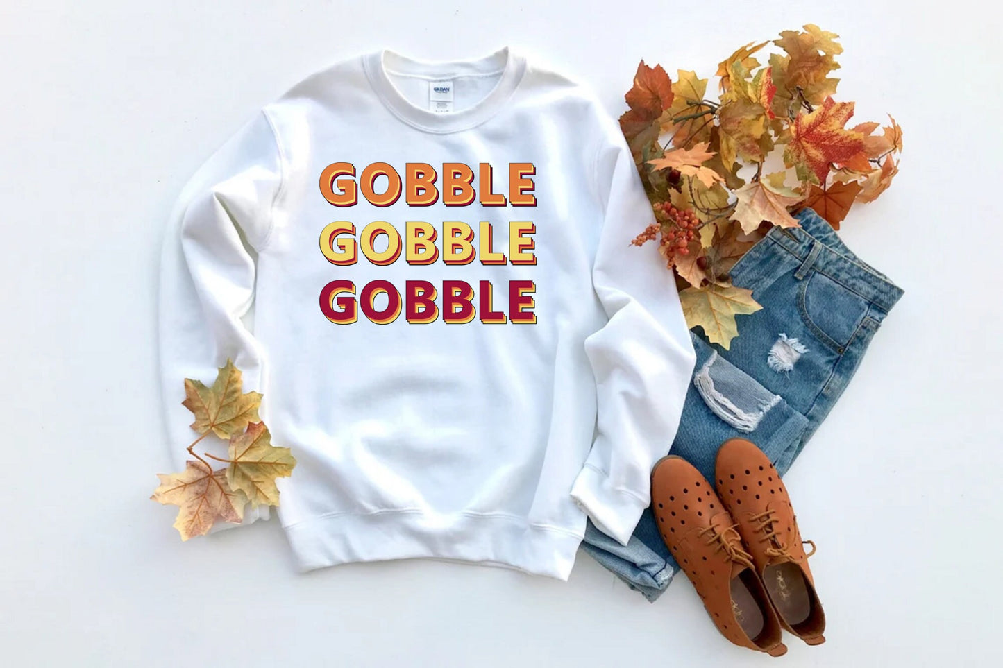 Gobble Gobble Gobble Sweatshirt, Thanksgiving, Friendsgiving Sweatshirt, Holiday Party, Friends Sweatshirt, Unisex Sweat