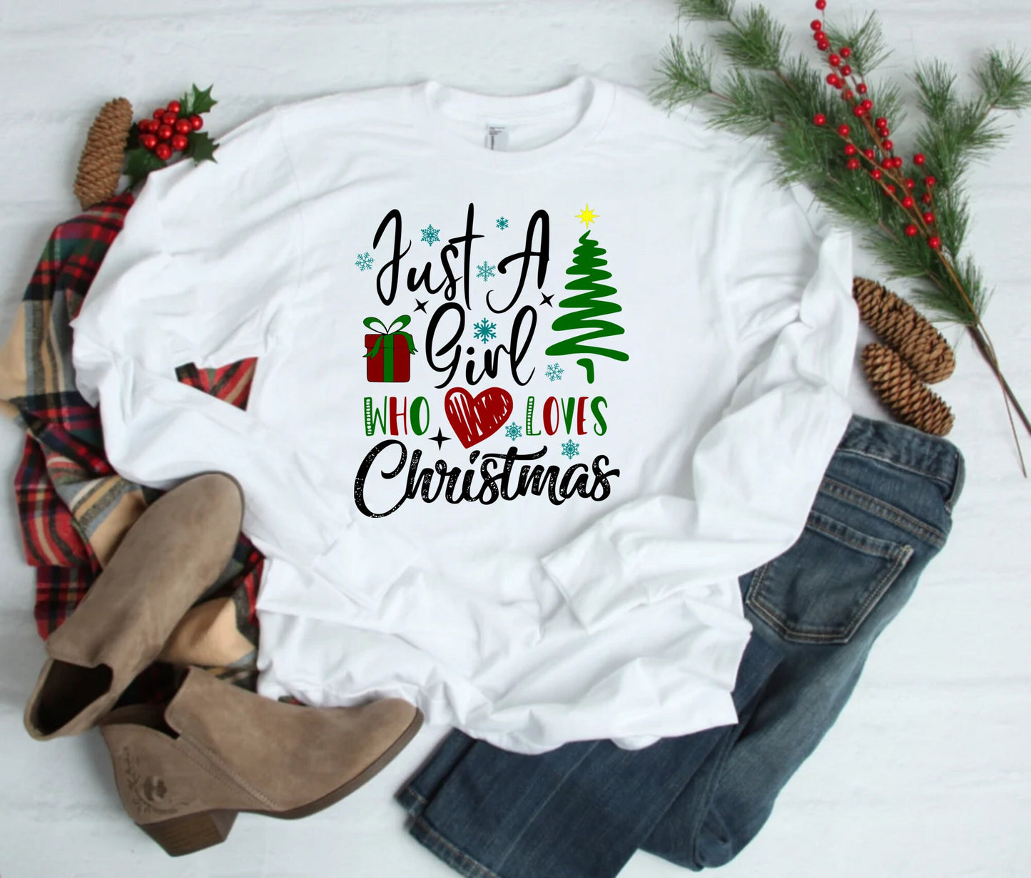 Just A Girl Who Loves Christmas Shirt, Christmas Shirt, Merry Christmas Shirt, Funny Christmas Shirt, Christmas Party Shirt, Holiday Shirt