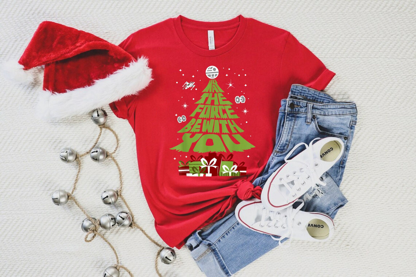 May the Force Be With You Christmas Tree Shirt, Disney Inspired Christmas Shirt, Star Wars Inspired Christmas Shirt, Holiday Shirt