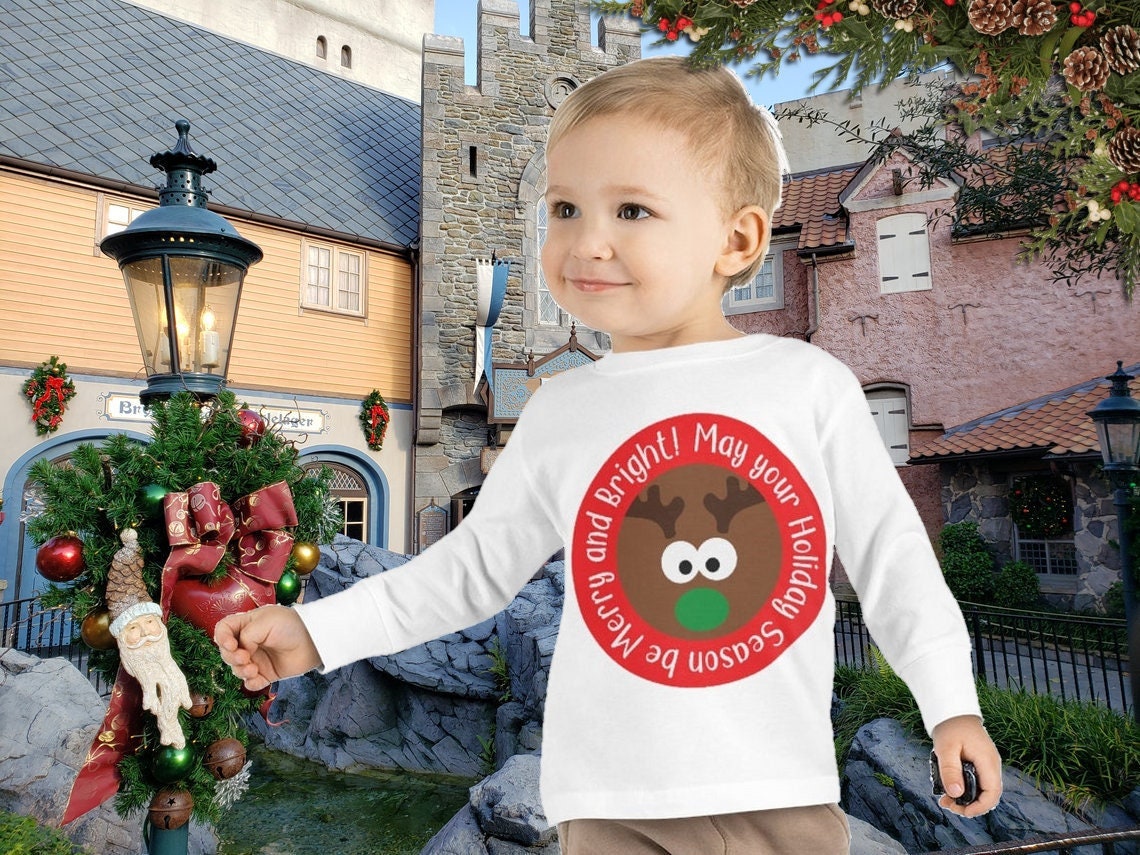 Toddler Reindeer Shirt, Merry & Bright Shirt, Christmas Shirt, Holiday Shirts, Toddler Boys Shirts, Toddler Girls Shirts, Cute Christmas Tee