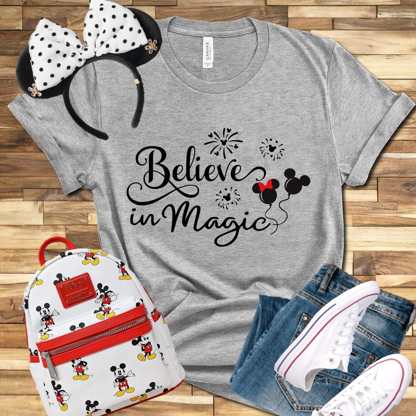 Believe In Magic Shirt, Minnie Balloon Shirt, Disney Trip Shirt, Vacation Shirt, Park Shirt, Womens Shirt, Unisex Shirt