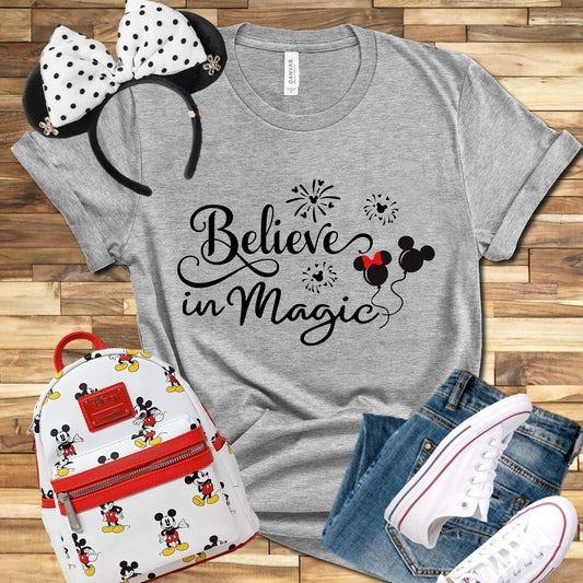 Believe In Magic Shirt, Minnie Balloon Shirt, Disney Trip Shirt, Vacation Shirt, Park Shirt, Womens Shirt, Unisex Shirt