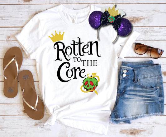 Rotten To The Core Tee Shirt, Disney Trip Shirt, Vacation Shirt, Evil Queen Tee, Women's Tee, Princess Shirt