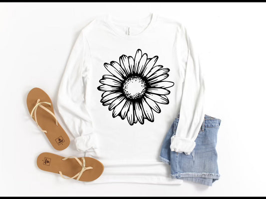 Flower Long Sleeve Shirt, Floral Shirt, Cute Flower Shirts, Flower Lover Shirts, Women's Shirts