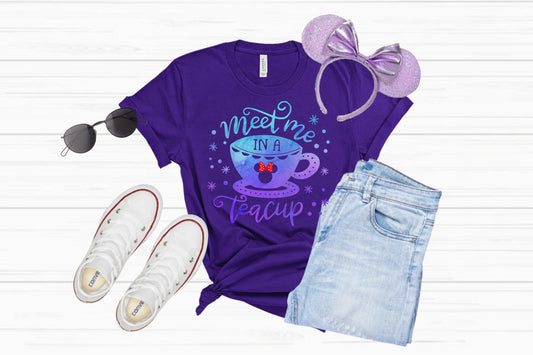 Watercolor Meet Me In A Teacup Shirt, Alice in Wonderland Shirt, Mad Tea Party Shirt, Disney Vacation Shirts, Disney Women's Shirts