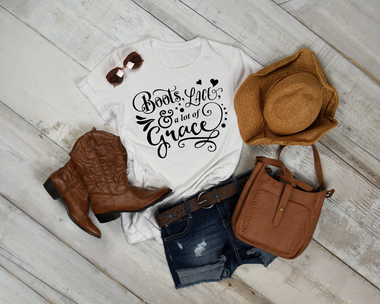 Boots Lace And A Lot of Grace Shirt, Country Music Shirt, Country Women Shirt, Country Shirt, Cowgirl Shirt, Southern Girl Shirt