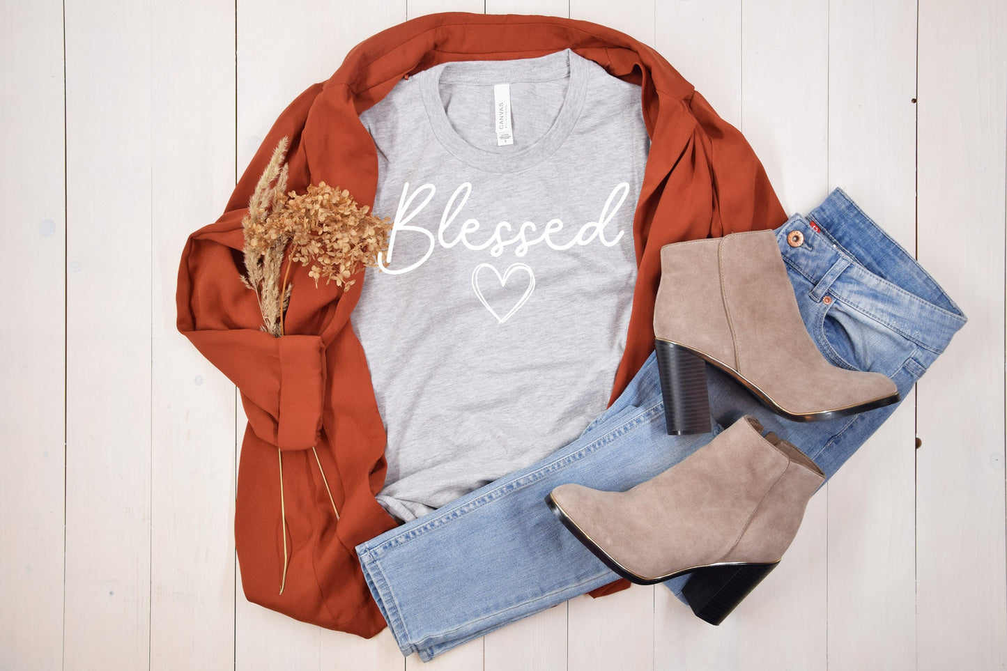 Blessed, Blessed Shirt, Cute Blessed Heart Shirt Motivational Shirt, Inspirational Shirt, Fall Shirt, Thanksgiving Shirt, Women's Shirt