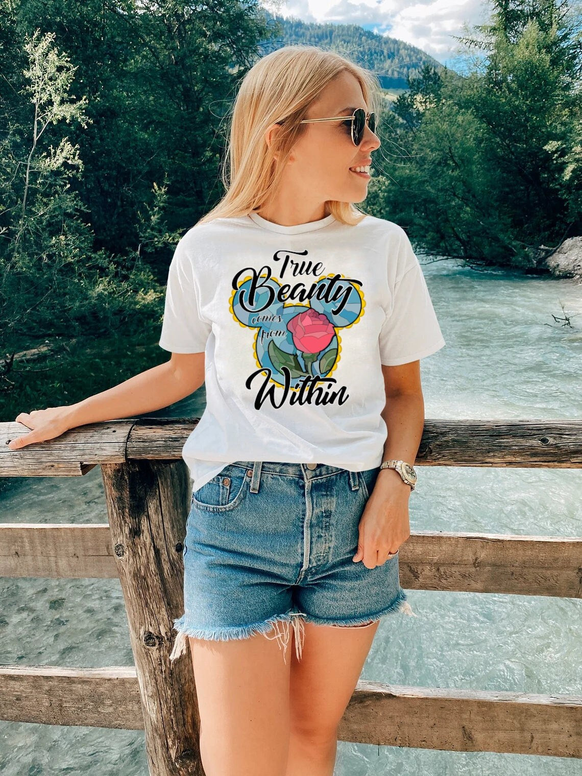 Beauty and the Beast Stained Glass, True Beauty Comes From Within, Princess Shirt, Disney Trip, Vacation Shirt