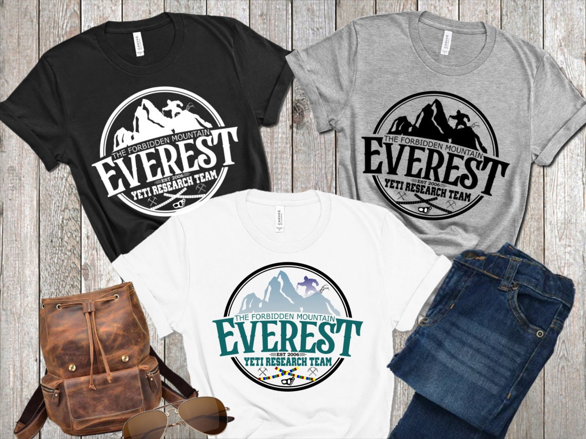 Everest Yeti Research Tee Shirt, Forbidden Mountain Shirt, Expedition Yeti Shirt, Disney Vacation Tee, Matching Family Shirt