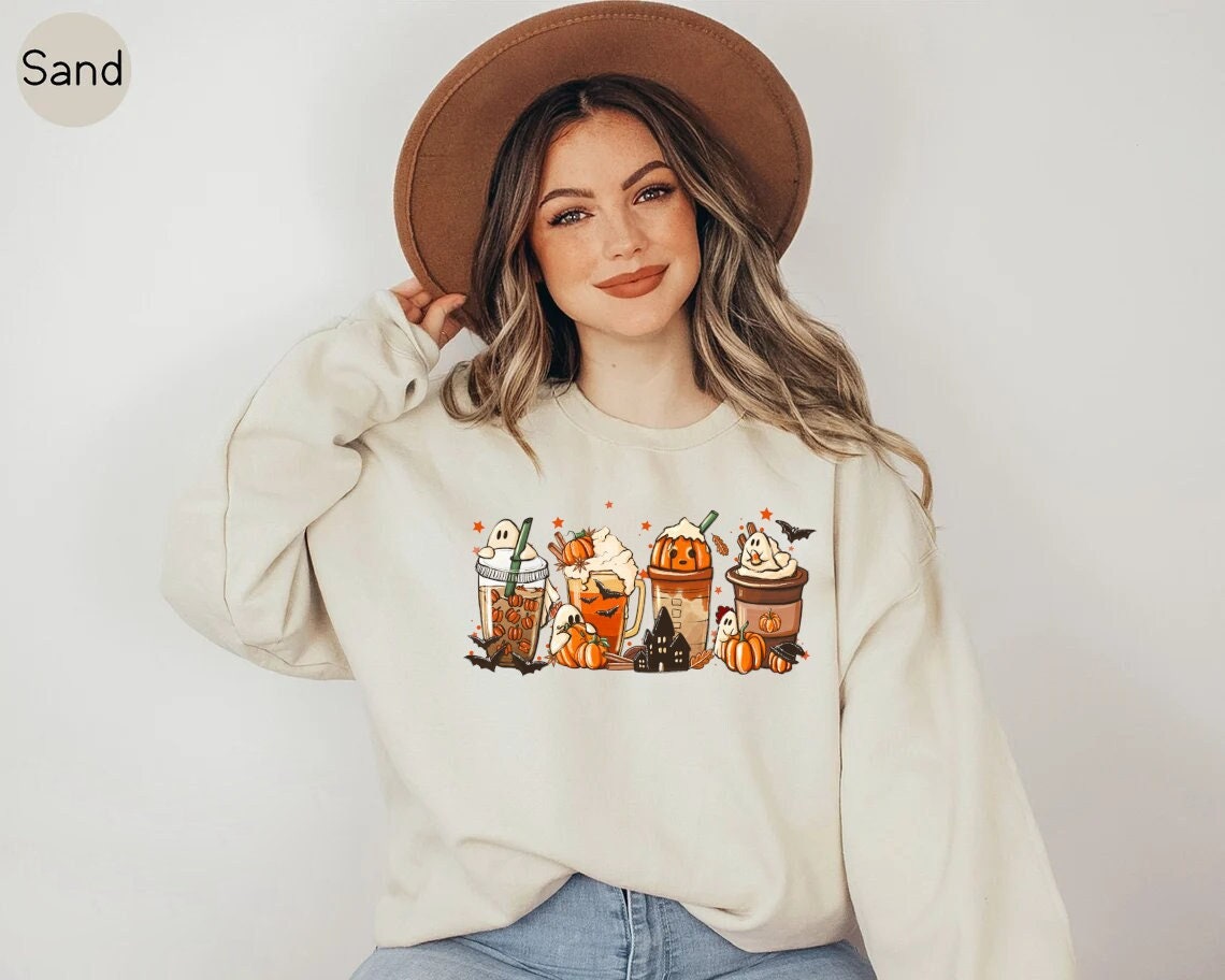 Boo Latte Drinks Shirt, Coffee Halloween Shirt, Vacation Shirt, Women's Sweatshirt, Girl's Sweatshirt, Matching Family Shirt, Hoodie, Tee